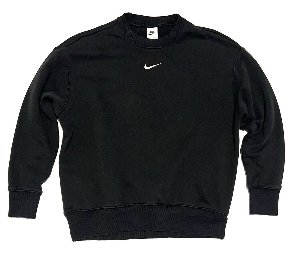 Nike Phoenix Fleece Oversized Crewneck Sweatshirt Womens Sz S DQ5733-010
